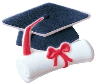 Large Sugar Graduation Cap and Diploma Topper