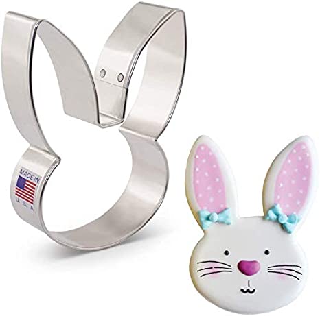 Bunny Head with Ears Cookie Cutter, 4"