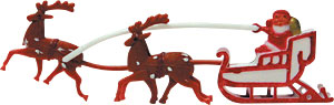 Small Santa Sleigh with Reindeer Topper