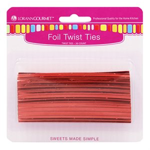 Red Twist Ties, 50 Pack