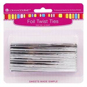 Silver Twist Ties, 50 Pack