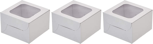 Cupcake Box, Single, White, 3 Pack