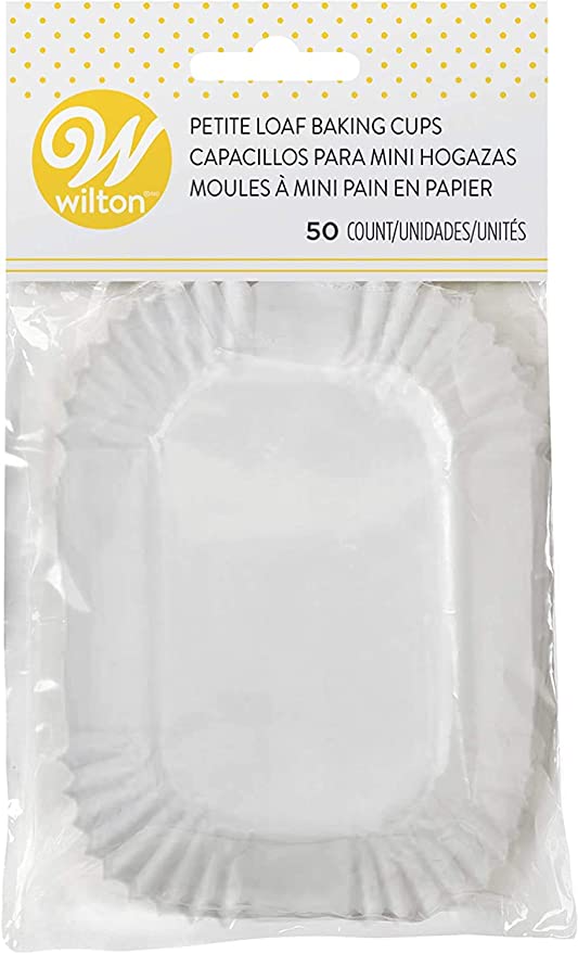 Petite Loaf Cups, White, 50 pack