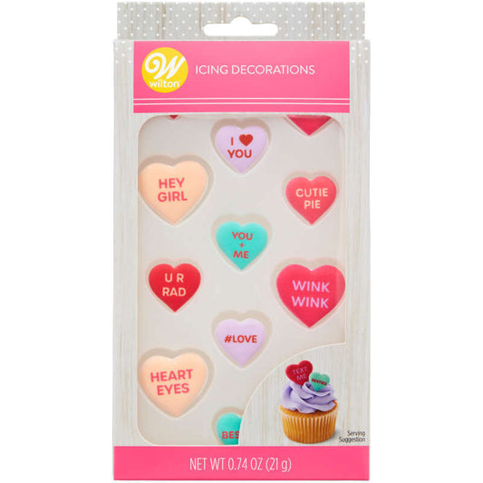 Valentine Conversation Hearts Icing Decorations