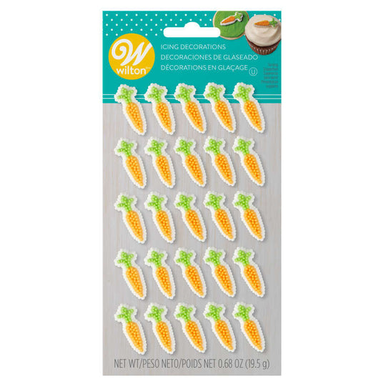 Mini Carrot Icing Decorations, 25 pack, Dot Matrix