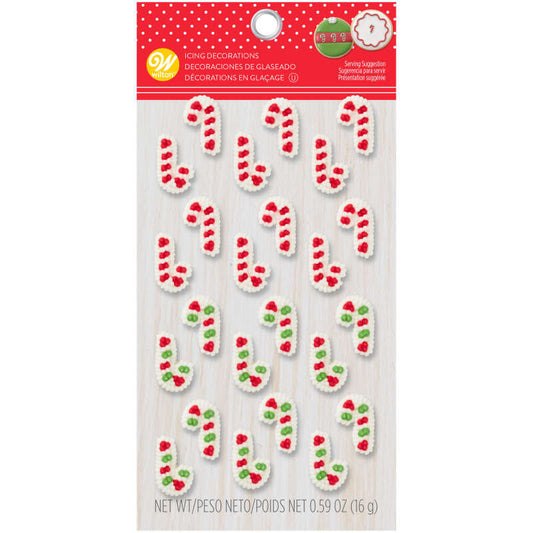 Candy Cane Icing Decorations, 24 pack, Dot Matrix