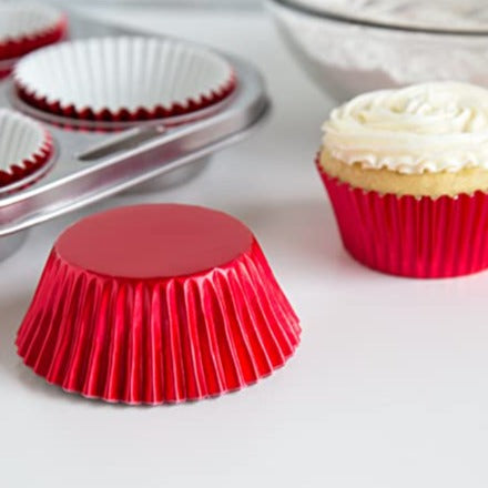 Red Foil Bake Cups, 32 pack
