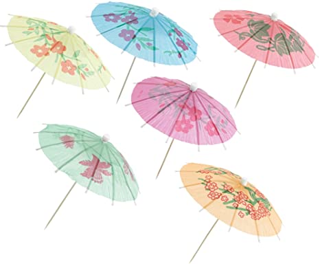 Paper Umbrella Parasol Picks, 12 Pack