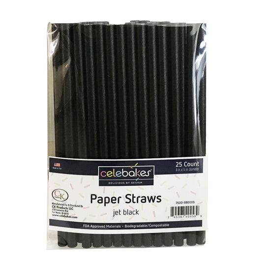 Pop Sticks Paper Straws, Black