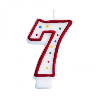 Number 7 Candle, Red
