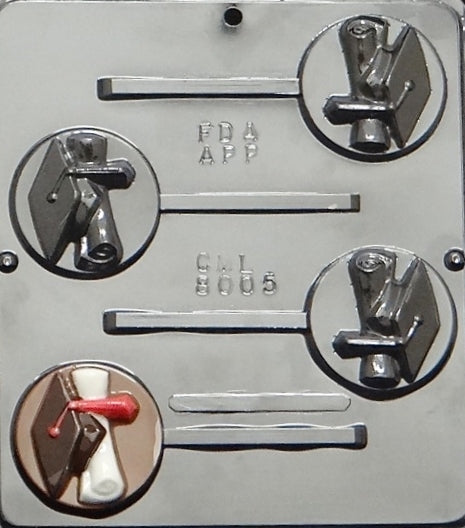 Graduation Cap & Scroll on Round Pop