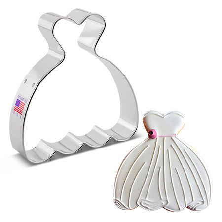 Ball Gown / Wedding Dress Cookie Cutter, 4"