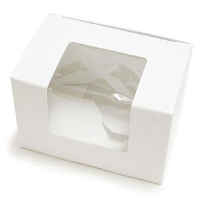 #3W White Box with Window, 1/2lb