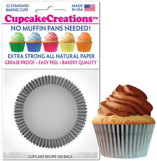 Silver Cupcake Liner, 32 Pack