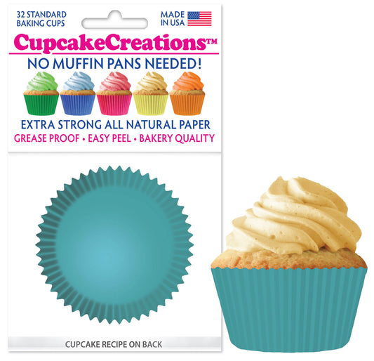 Turquoise Cupcake Liner, 32 Pack