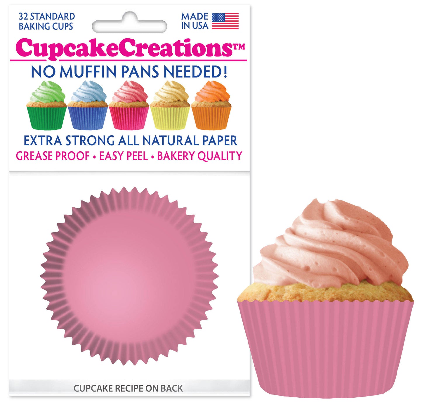 Lite Pink Cupcake Liner, 32 Pack