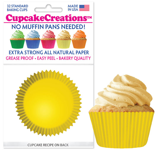 Yellow Cupcake Liner, 32 Pack