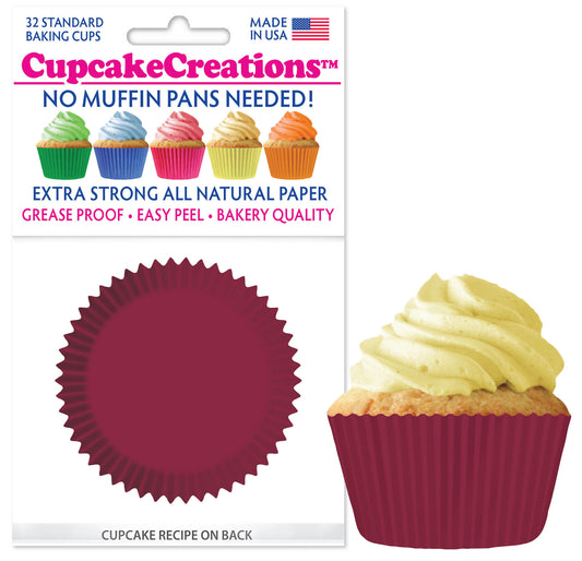 Burgundy Cupcake Liner, 32 Pack