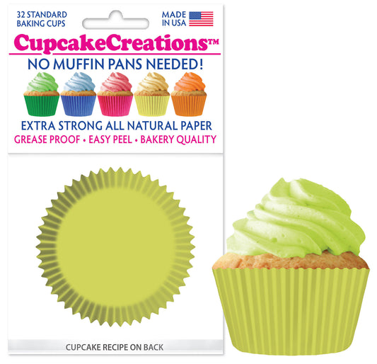 Lime Green Cupcake Liner, 32 Pack