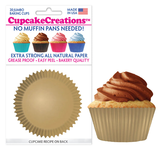 Jumbo Gold Cupcake Liner, 20 Pack