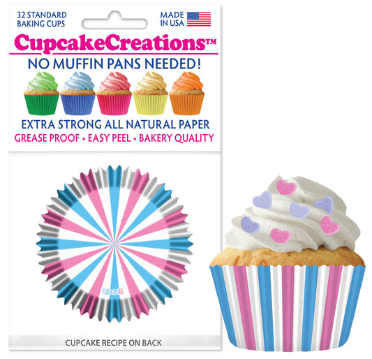 Pink & Blue Reveal Cupcake Liner, 32 Pack