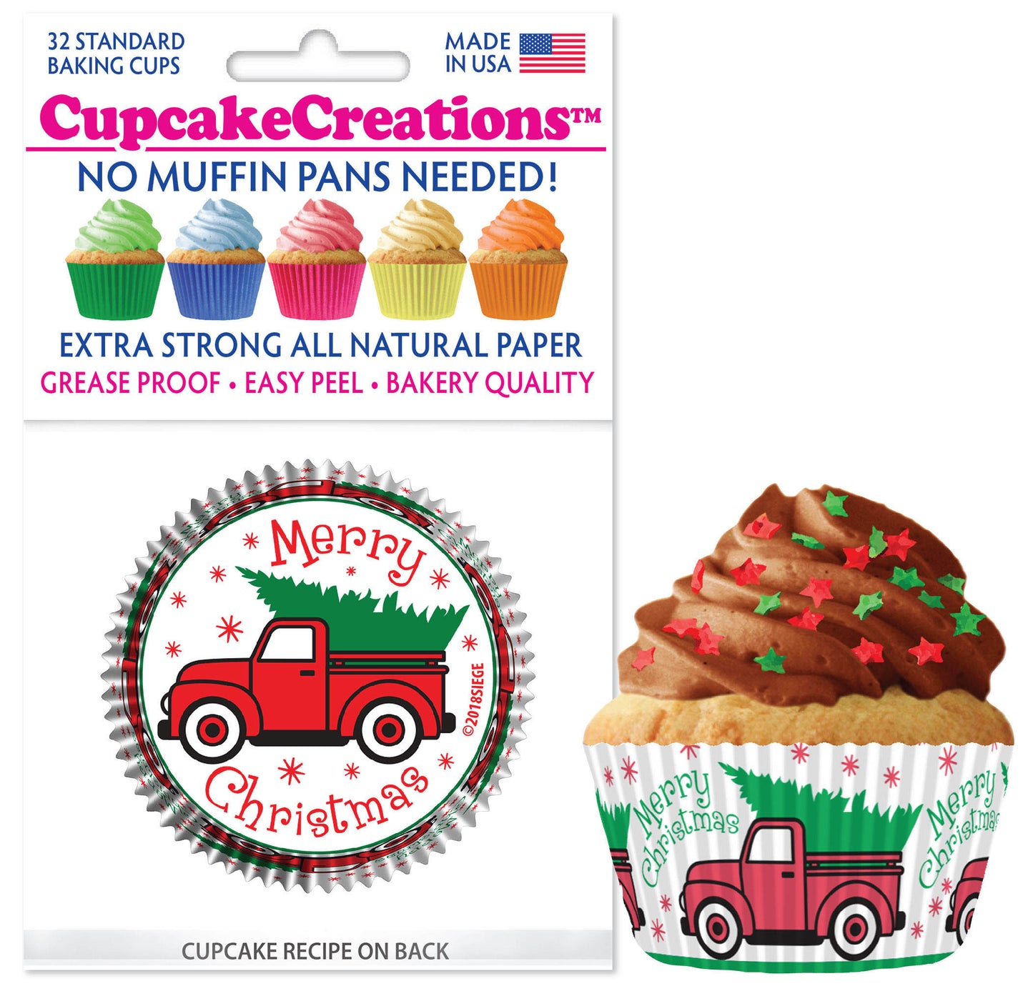 Truck with Tree Cupcake Liner, 32 Pack