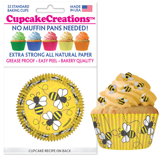 Honey Bees Cupcake Liner, 32 Pack