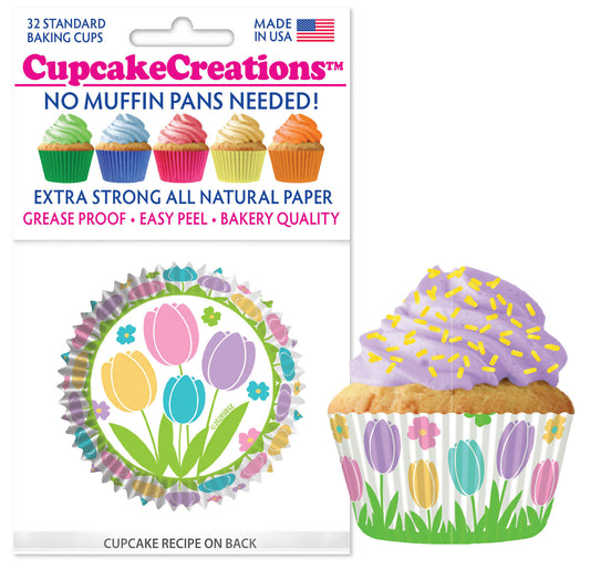 Tulips Cupcake Liner, 32 Pack