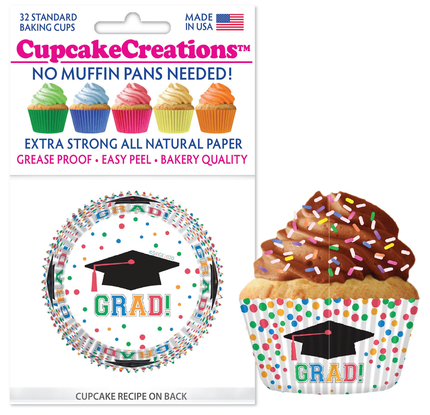 Happy Graduation Cupcake Liner, 32 Pack