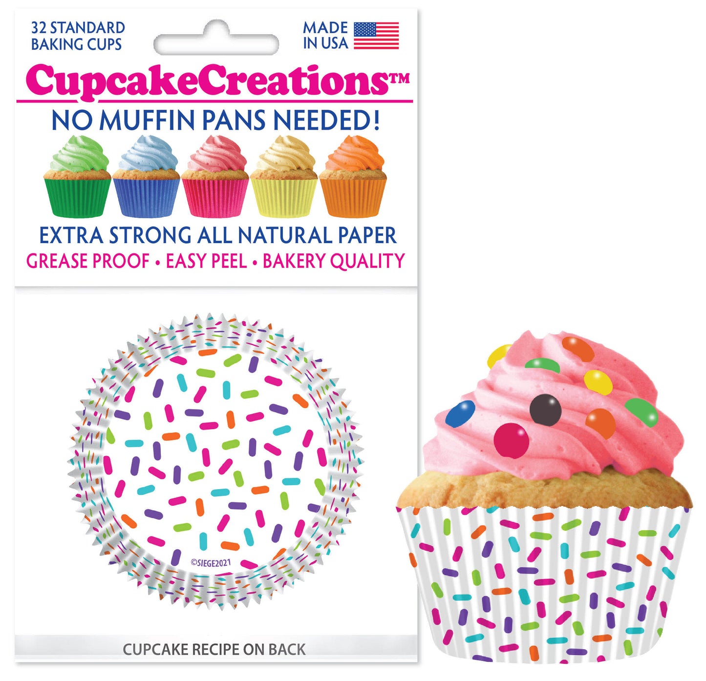 Sprinkles Cupcake Liner, 32 Pack