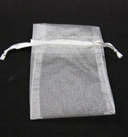 Organza Bag, Silver, 6 Pack