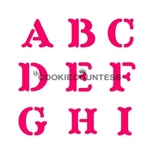 Alphabet Block Set Stencil, 4 piece set