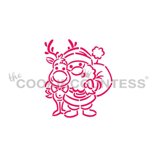 Santa and Rudolph Stencil