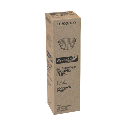 White Baking Cup, Standard Size 4.5", 500 Pack Box