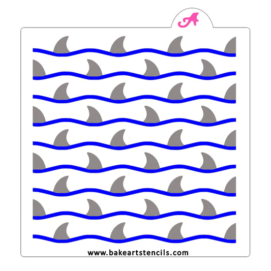 Shark Fin Swim Pattern Cookie Stencil, 2 piece Set