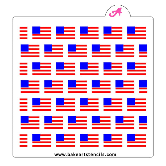 Small American Flag Pattern Cookie Stencil, 2 piece Set