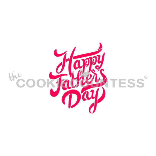 Happy Father's Day Brush Script Stencil