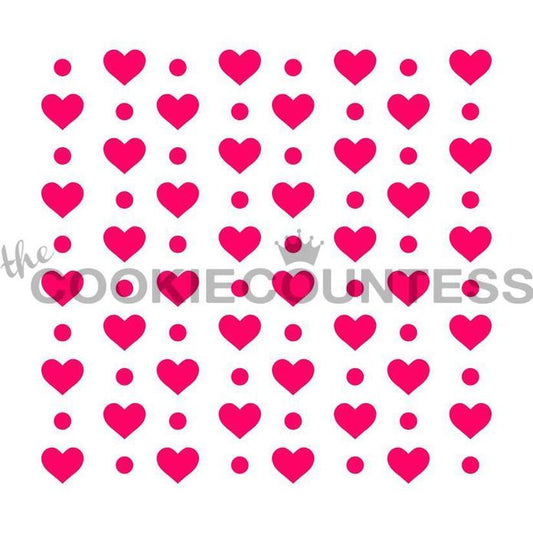 Hearts and Dots Stencil