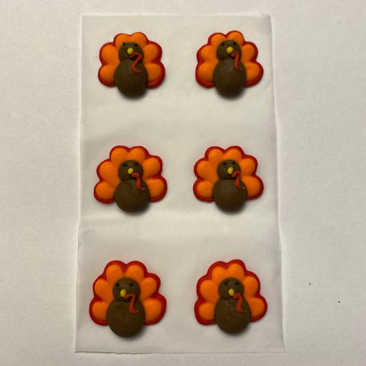 Mini Royal Icing Turkey, 6 Pack