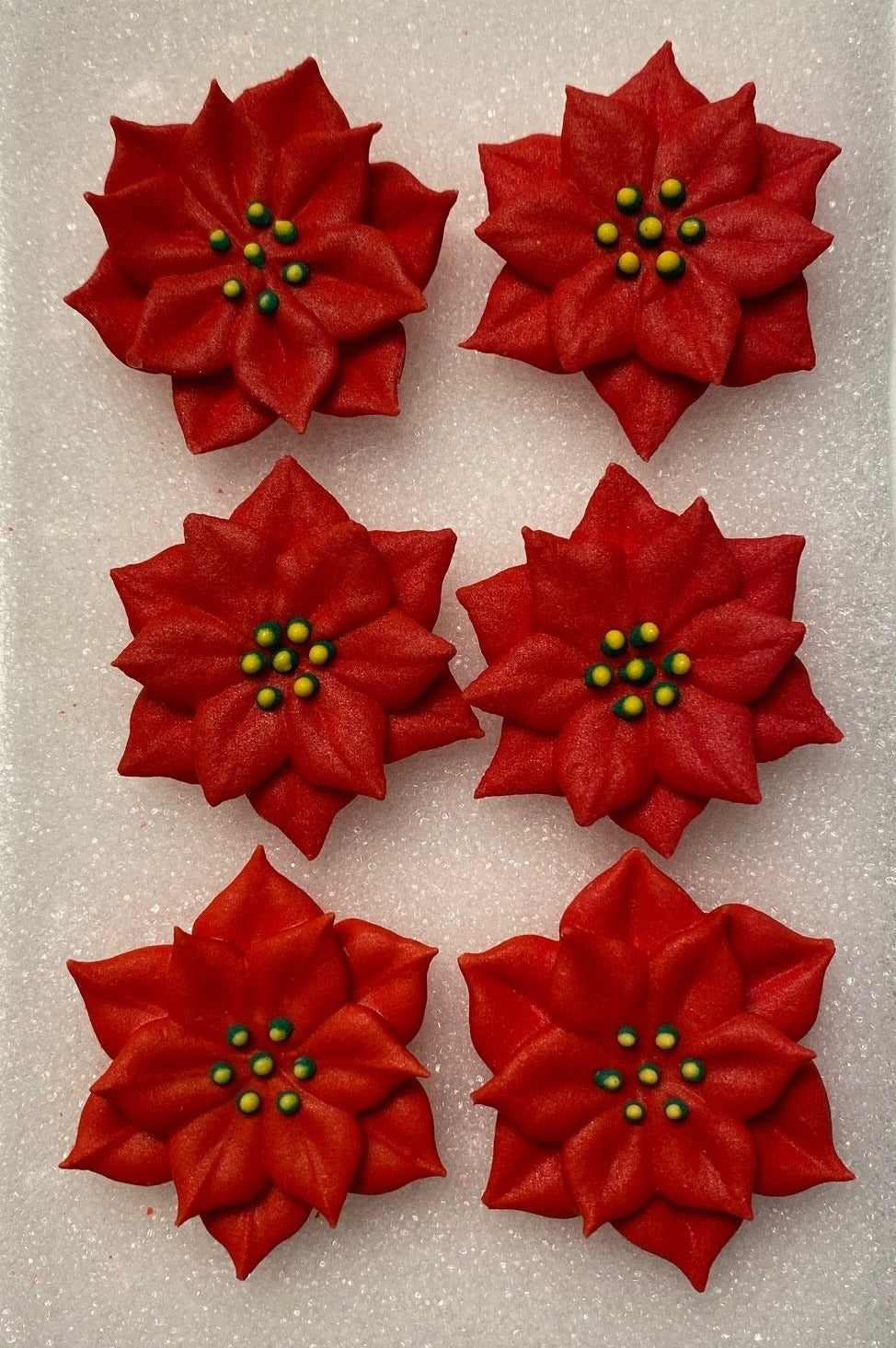 Medium Royal Icing Poinsettia, 6 Pack