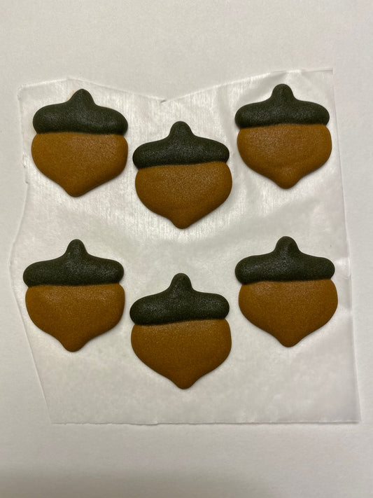 Small Royal Icing Acorn, 6 Pack