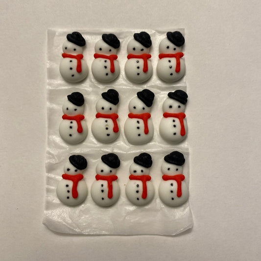 Mini Royal Icing Snowman, 12 Pack