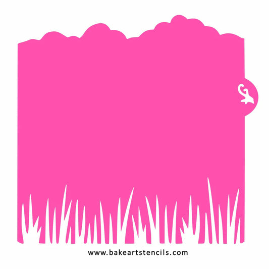Long Grass and Clouds Edger Cookie Stencil