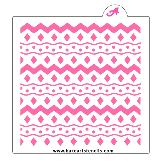 Painted Easter Egg Pattern Cookie Stencil
