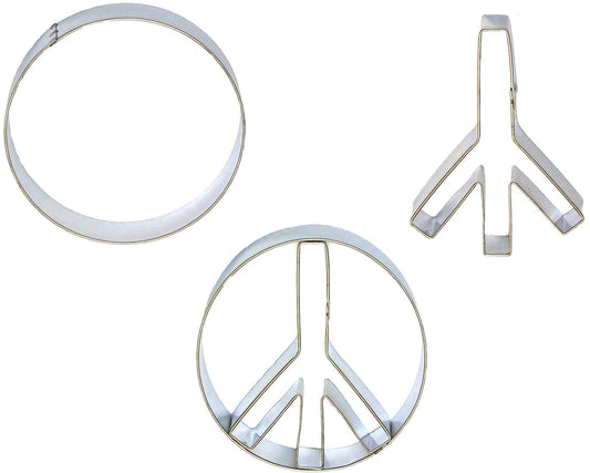 Peace Sign Cookie Cutter, 3.5", 2 Piece