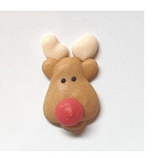Small Royal Icing Reindeer Face, 6 Pack