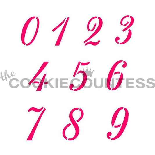 Script Numbers Stencil