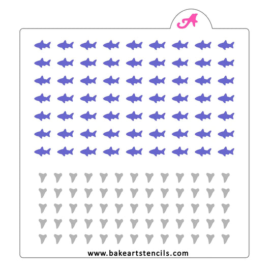 Sprinkle Art Stencil, Shark and Shark Fin
