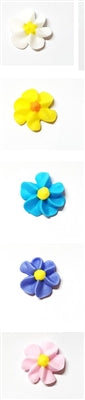 Small Royal Icing Swirl Drop Flower, Blue Only, 8 Pack