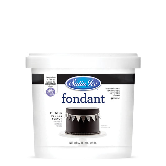 Black Satin Ice Fondant, 2lb